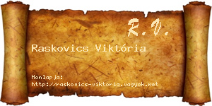 Raskovics Viktória névjegykártya